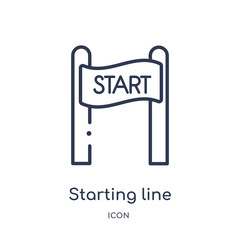 starting icon from sports and competition outline collection. Thin line starting icon isolated on white background.