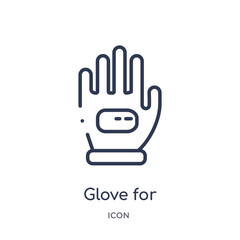 glove for american football player icon from sports outline collection. Thin line glove for american football player icon isolated on white background.