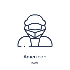 Fototapeta premium american football player icon from sports outline collection. Thin line american football player icon isolated on white background.
