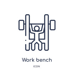 work bench icon from sports outline collection. Thin line work bench icon isolated on white background.
