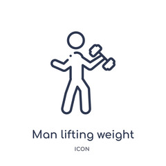 man lifting weight icon from sports outline collection. Thin line man lifting weight icon isolated on white background.