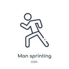 man sprinting icon from sports outline collection. Thin line man sprinting icon isolated on white background.