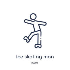 Fototapeta na wymiar ice skating man icon from sports outline collection. Thin line ice skating man icon isolated on white background.