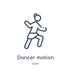 dancer motion icon from sports outline collection. Thin line dancer motion icon isolated on white background.