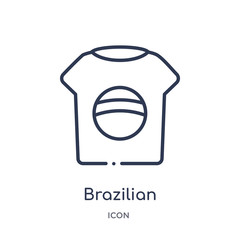 brazilian icon from sports outline collection. Thin line brazilian icon isolated on white background.