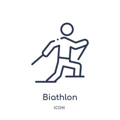 Fototapeta na wymiar biathlon icon from sports outline collection. Thin line biathlon icon isolated on white background.