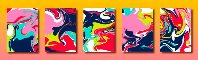 Abstract cover with liquid. Card design concept. Futuristic business layout. Digital poster template. Vector illustration. 