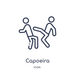 capoeira icon from sports outline collection. Thin line capoeira icon isolated on white background.
