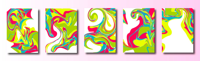 Abstract cover with liquid. Card design concept. Futuristic business layout. Digital poster template. Vector illustration. 