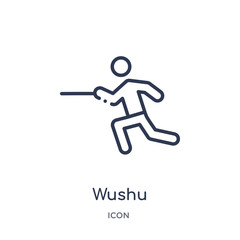 wushu icon from sports outline collection. Thin line wushu icon isolated on white background.
