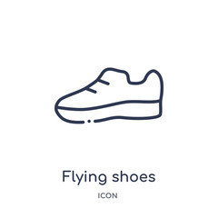 flying shoes icon from sports outline collection. Thin line flying shoes icon isolated on white background.