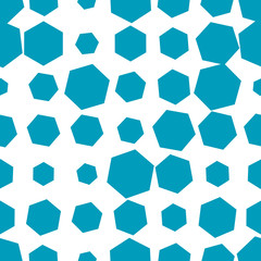 Colorful abstract halftone seamless pattern with hexagon, geometric shapes. Vector illustration. 