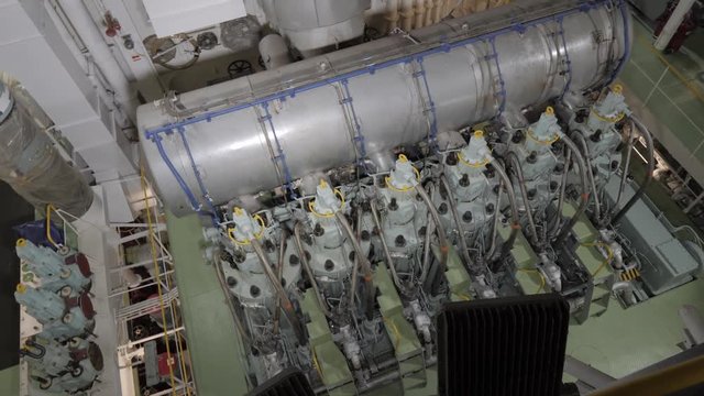 Engine room of large ship