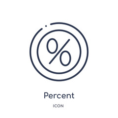 percent icon from signs outline collection. Thin line percent icon isolated on white background.