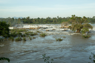 Beautiful waterfall in southern of Lao PDR