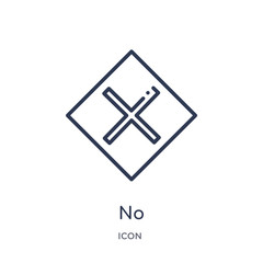 no icon from signs outline collection. Thin line no icon isolated on white background.