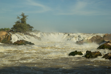 Beautiful waterfall in southern of Lao PDR