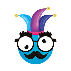 happy face with joker hat emoticon