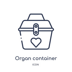 organ container icon from signaling outline collection. Thin line organ container icon isolated on white background.