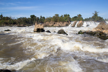 Beautiful waterfall in southern of Lao PDR