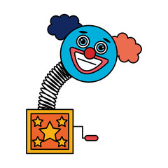 surprise box with clown emoticon face