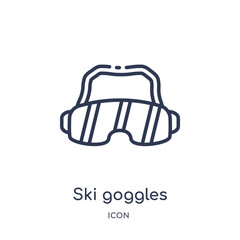 ski goggles icon from security outline collection. Thin line ski goggles icon isolated on white background.