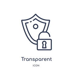 transparent icon from security outline collection. Thin line transparent icon isolated on white background.