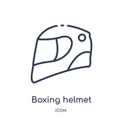 boxing helmet icon from security outline collection. Thin line boxing helmet icon isolated on white background.