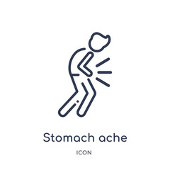 stomach ache icon from people outline collection. Thin line stomach ache icon isolated on white background.