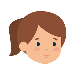 beautiful little girl head character