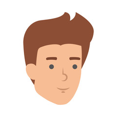 young and casual man head character