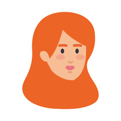 beautiful and young woman head character