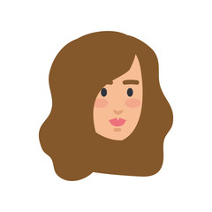 beautiful and young woman head character