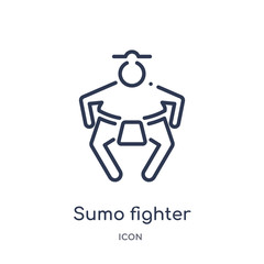 sumo fighter icon from people outline collection. Thin line sumo fighter icon isolated on white background.