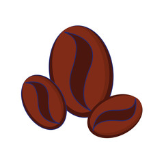 Coffee beans cartoons isolated