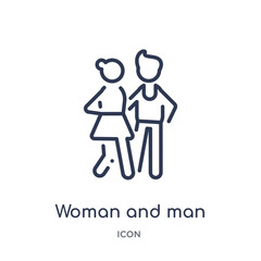 woman and man partners icon from people outline collection. Thin line woman and man partners icon isolated on white background.