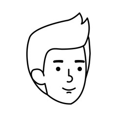 cute little boy head character