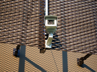 City, police monitoring, video camera recorder, CCTV, protecting and observing people,