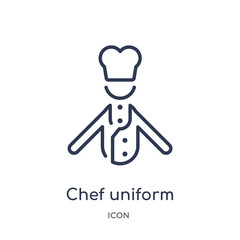 chef uniform icon from people outline collection. Thin line chef uniform icon isolated on white background.