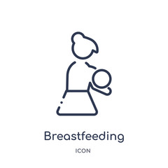 breastfeeding icon from people outline collection. Thin line breastfeeding icon isolated on white background.