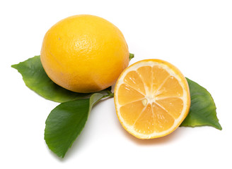 ripe lemon isolated on white background
