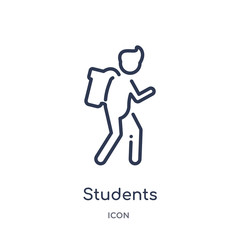 students icon from people outline collection. Thin line students icon isolated on white background.