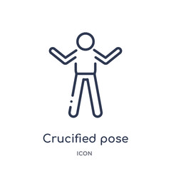 crucified pose icon from people outline collection. Thin line crucified pose icon isolated on white background.