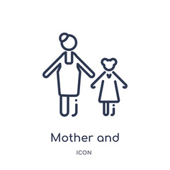 mother and daughter icon from people outline collection. Thin line mother and daughter icon isolated on white background.