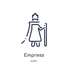 empress icon from people outline collection. Thin line empress icon isolated on white background.