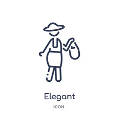 elegant icon from people outline collection. Thin line elegant icon isolated on white background.