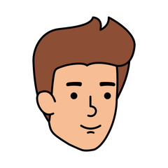 young and casual man head character