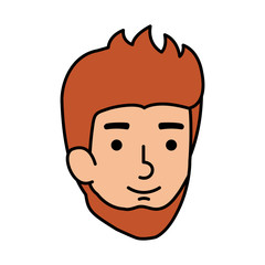 young and casual man with beard head character