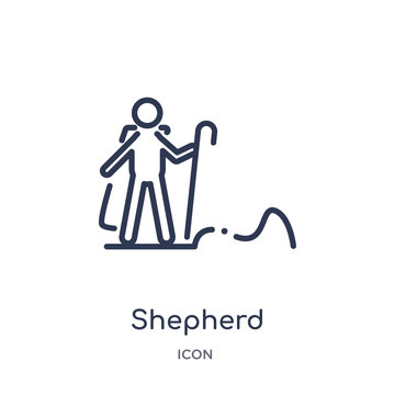 shepherd icon from people outline collection. Thin line shepherd icon isolated on white background.