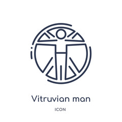 vitruvian man icon from people outline collection. Thin line vitruvian man icon isolated on white background.